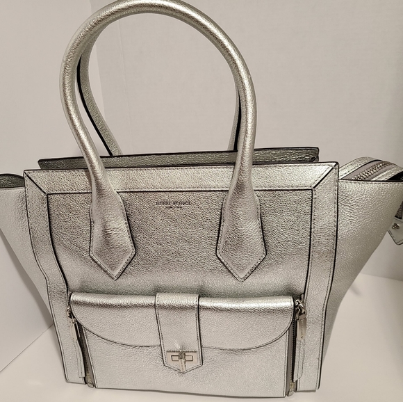 henri bendel Handbags - Henri Bendel Rivington Metallic Silver Medium Bag